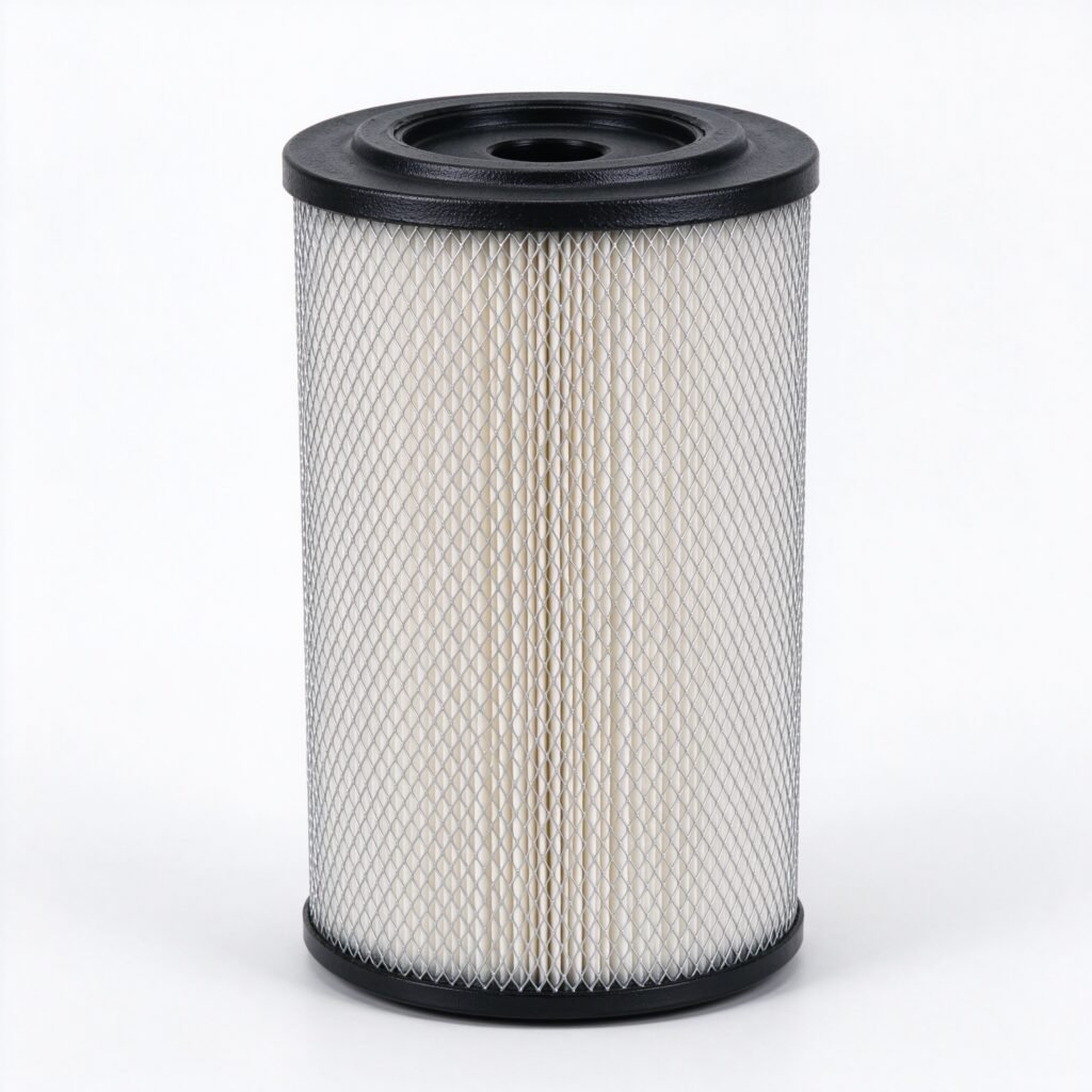 WIRES Atlas Copco replacement air compressor oil-air separator filter element on white background