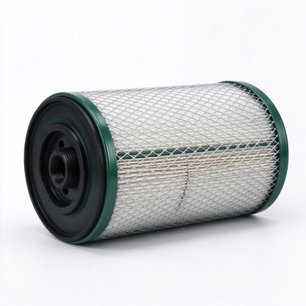 WIRES Fusheng Sullair replacement air compressor oil filter element on white background